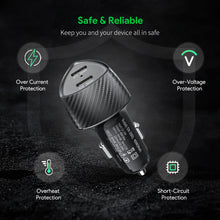 Load image into Gallery viewer, 40W Dual Type-C Port FAST CAR CHARGER
