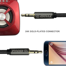 Load image into Gallery viewer, 10ft Nylon Fabric Tangle-Free Male To Male 3.5mm Auxiliary Cable
