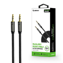 Load image into Gallery viewer, 10ft Nylon Fabric Tangle-Free Male To Male 3.5mm Auxiliary Cable
